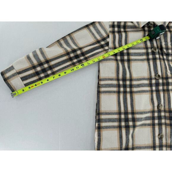 Old Navy Shacket Size Petite S Flannel Plaid Long Utility Outdoor Soft Brushed​ - Picture 10 of 13